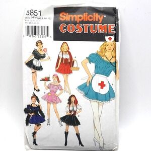 Simplicity 8851 Costume Sewing Pattern Womens Size HH 6-12 Multi Color Vintage